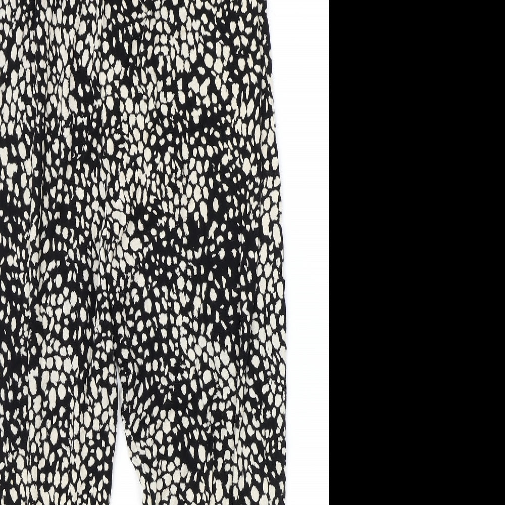 Womens UK Size S H&M Regular Fit Harem Black Trousers