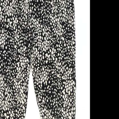 Womens UK Size S H&M Regular Fit Harem Black Trousers