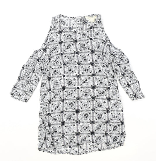 Womens UK Size S Staring at Stars Black Basic Blouse