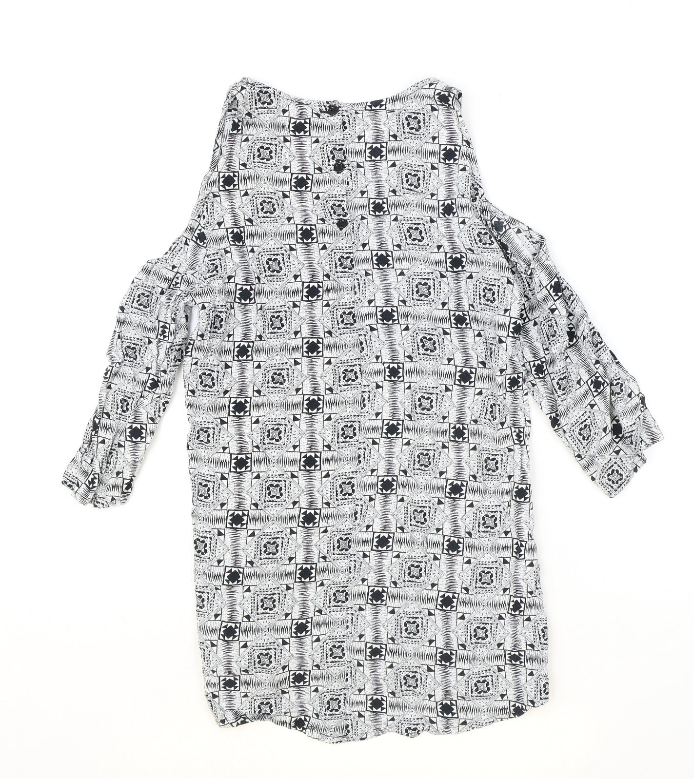 Womens UK Size S Staring at Stars Black Basic Blouse