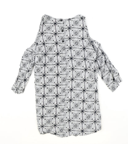Womens UK Size S Staring at Stars Black Basic Blouse
