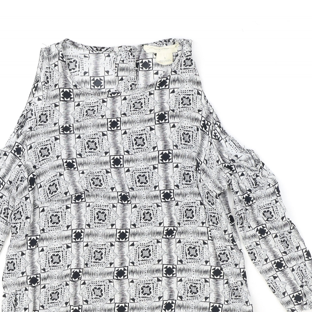 Womens UK Size S Staring at Stars Black Basic Blouse