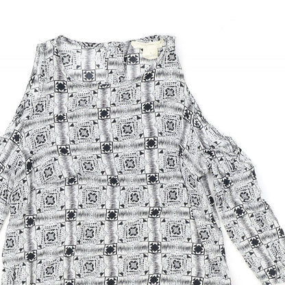 Womens UK Size S Staring at Stars Black Basic Blouse