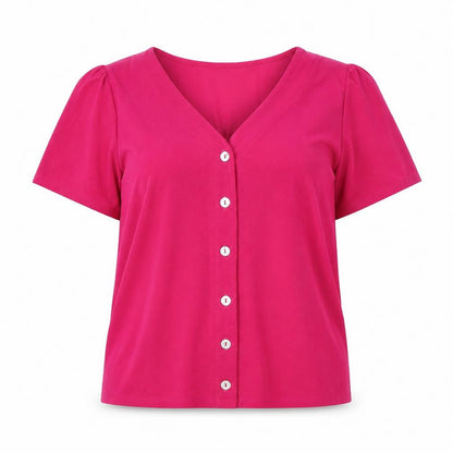 Womens UK Size S Green Envelope Pink Basic Blouse