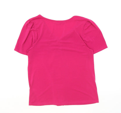 Womens UK Size S Green Envelope Pink Basic Blouse