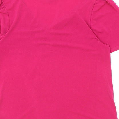 Womens UK Size S Green Envelope Pink Basic Blouse