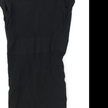 BCBGMAXAZRIA Womens Black Polyester Playsuit One-Piece Size S Zip - Cut Out Detail