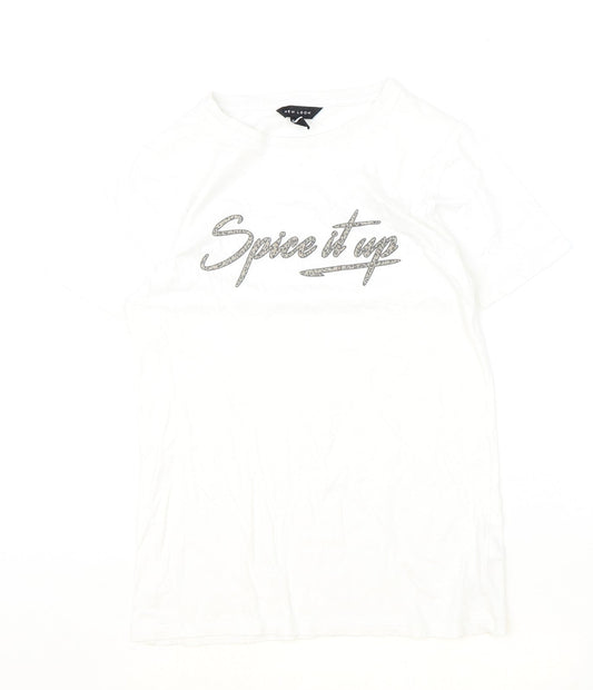 Womens UK Size 8 New Look Ivory Basic T-Shirt