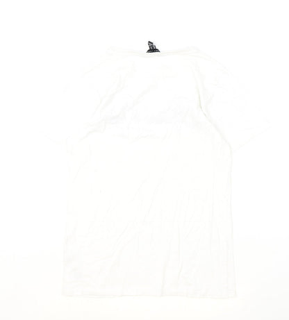 Womens UK Size 8 New Look Ivory Basic T-Shirt