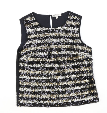 marylebon Girls Black Polyacrylate Fibre Basic Blouse Size 14-15 Years Boat Neck Button