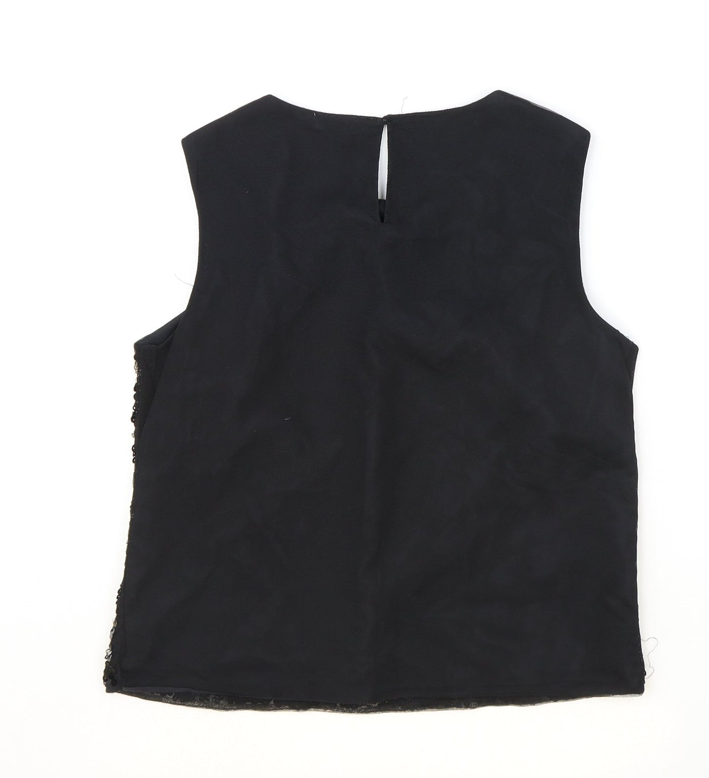 marylebon Girls Black Polyacrylate Fibre Basic Blouse Size 14-15 Years Boat Neck Button