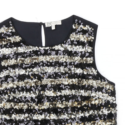 marylebon Girls Black Polyacrylate Fibre Basic Blouse Size 14-15 Years Boat Neck Button
