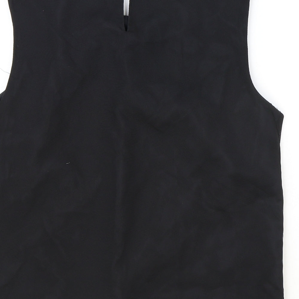 marylebon Girls Black Polyacrylate Fibre Basic Blouse Size 14-15 Years Boat Neck Button