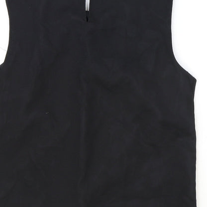 marylebon Girls Black Polyacrylate Fibre Basic Blouse Size 14-15 Years Boat Neck Button
