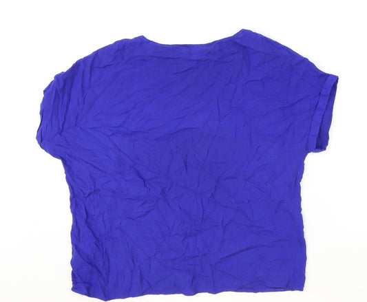 Womens UK Size 6 Atmosphere Blue Basic T-Shirt