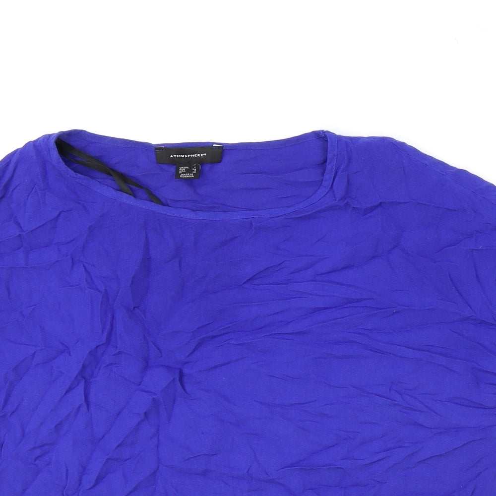 Womens UK Size 6 Atmosphere Blue Basic T-Shirt