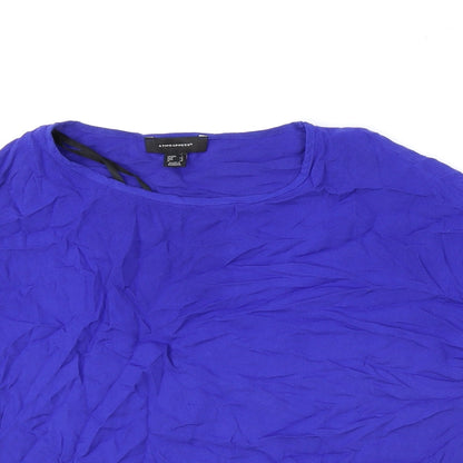 Womens UK Size 6 Atmosphere Blue Basic T-Shirt