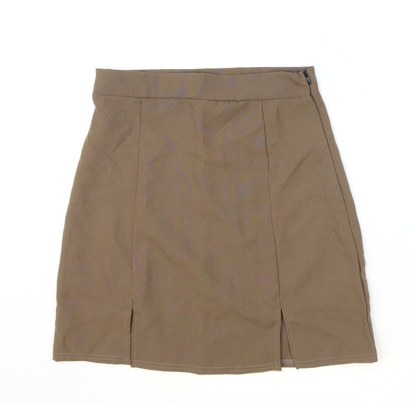 I SAW IT FIRST Womens Brown Polyester A-Line Skirt Size 8 Zip