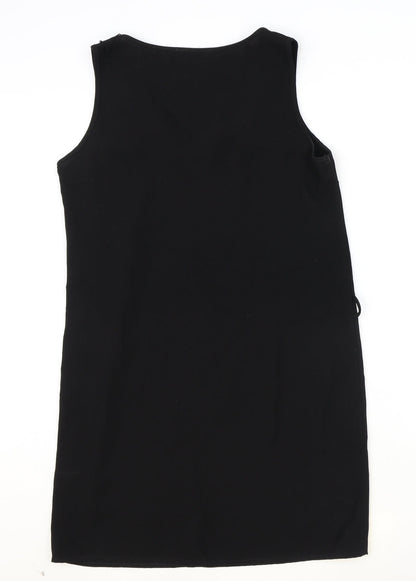 Preworn Womens Black Polyester Shift Size 14 V-Neck Pullover