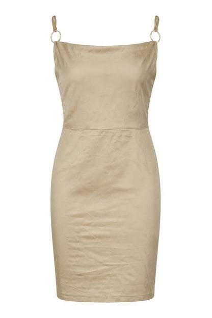 PRETTYLITTLETHING Womens Gold Polyester Bodycon Size 10 Square Neck Zip