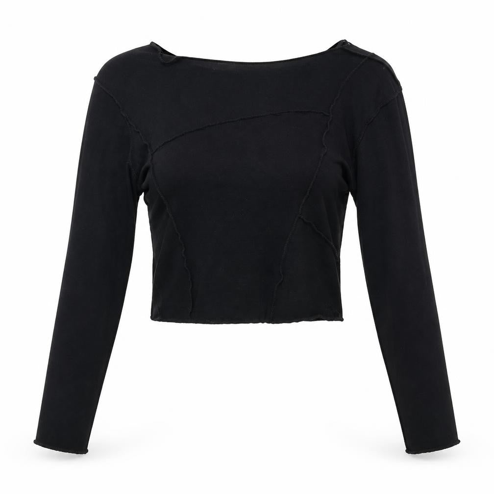 Womens UK Size M Primark Black Cropped Blouse