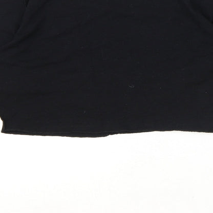 Primark Womens Black Viscose Cropped Blouse Size M Boat Neck