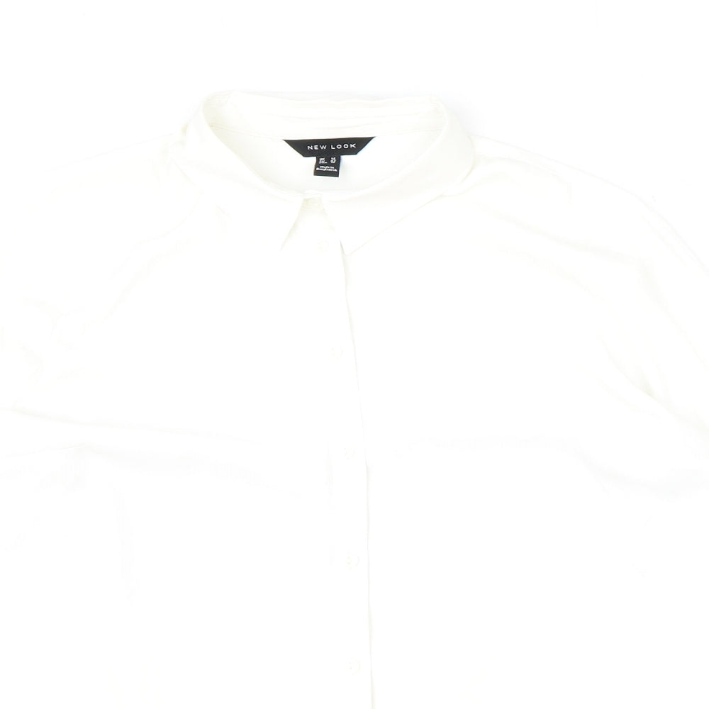 Womens UK Size 14 New Look Ivory Basic Button-Up