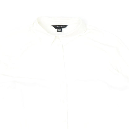 Womens UK Size 14 New Look Ivory Basic Button-Up