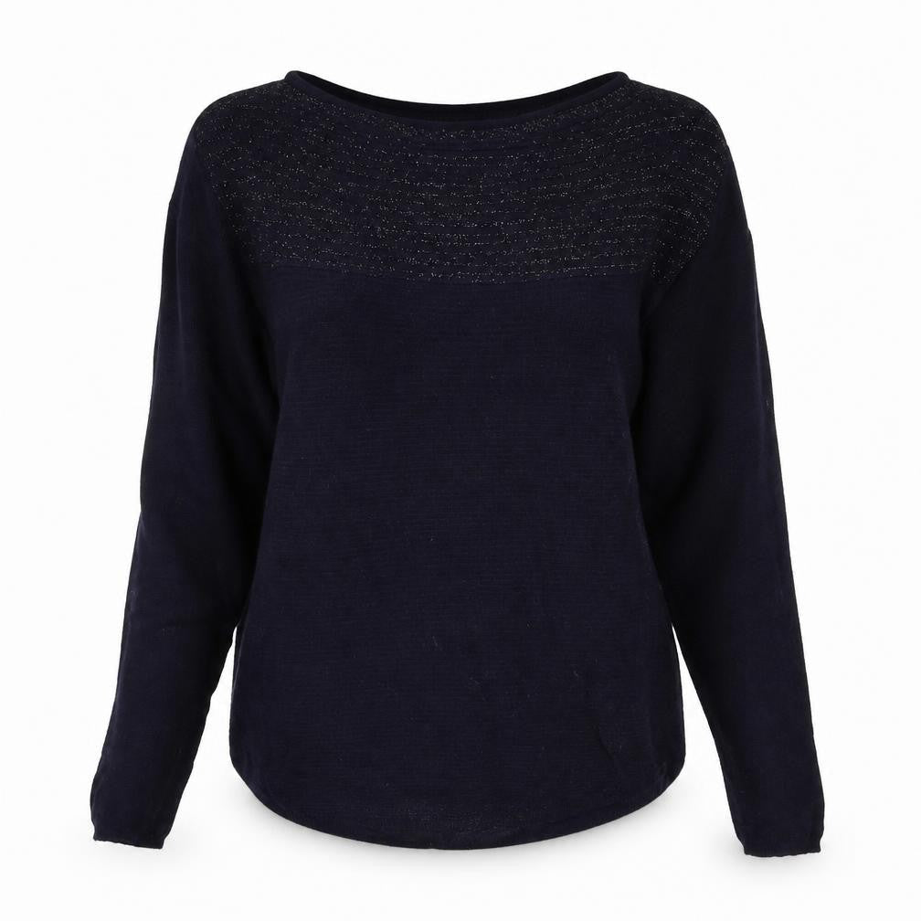 ESPRIT Womens Blue Boat Neck Polyamide Pullover Jumper Size XS Pullover