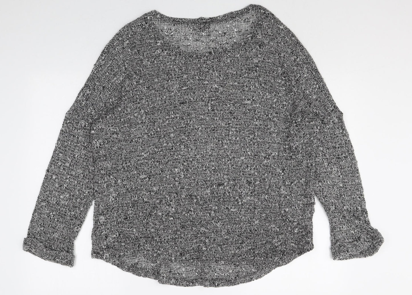 Womens UK Size M Sparkle & Fade Grey Pullover Jumper