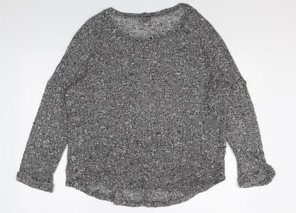 Womens UK Size M Sparkle & Fade Grey Pullover Jumper