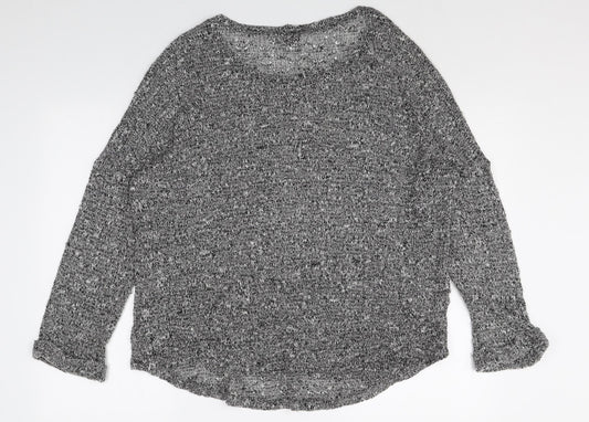 Womens UK Size M Sparkle & Fade Grey Pullover Jumper