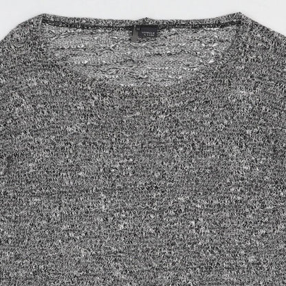 Womens UK Size M Sparkle & Fade Grey Pullover Jumper