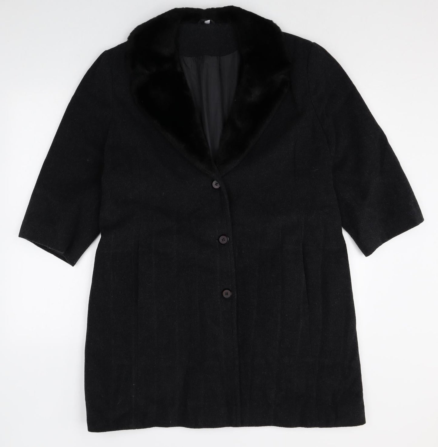 Womens UK Size 16 Preworn Black Pea Coat