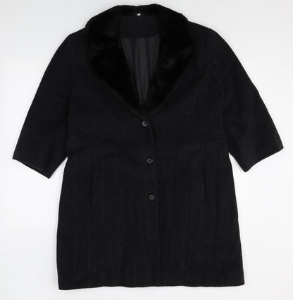 Womens UK Size 16 Preworn Black Pea Coat
