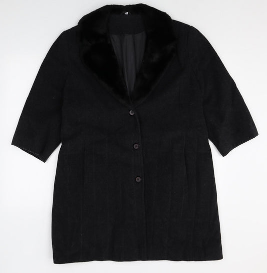Womens UK Size 16 Preworn Black Pea Coat