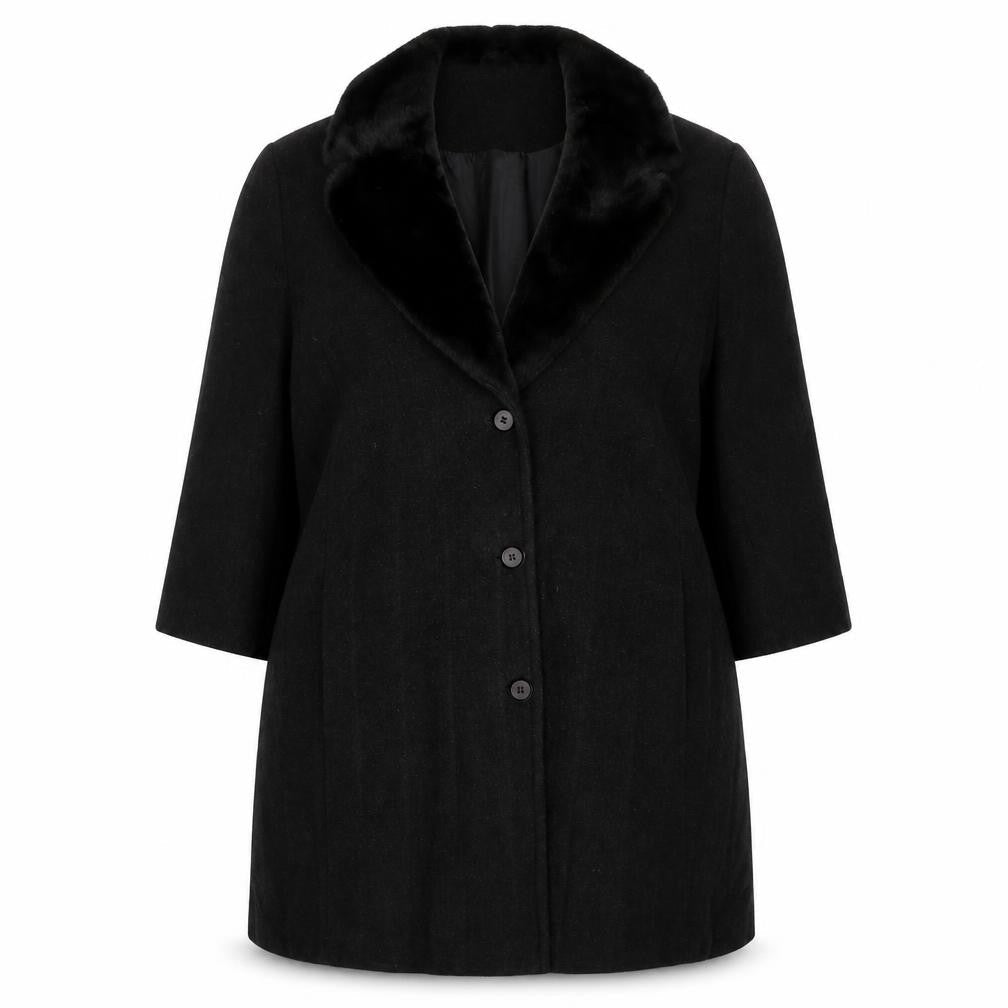 Womens UK Size 16 Preworn Black Pea Coat