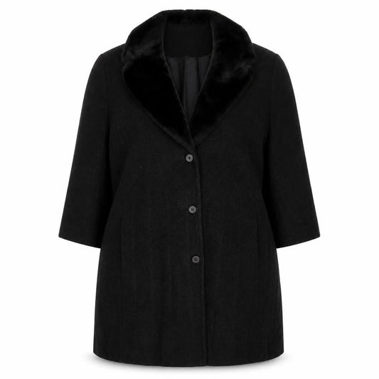 Womens UK Size 16 Preworn Black Pea Coat