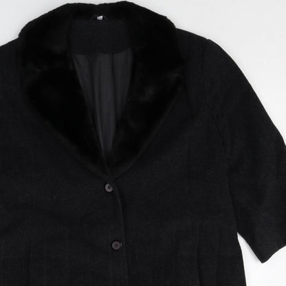 Womens UK Size 16 Preworn Black Pea Coat