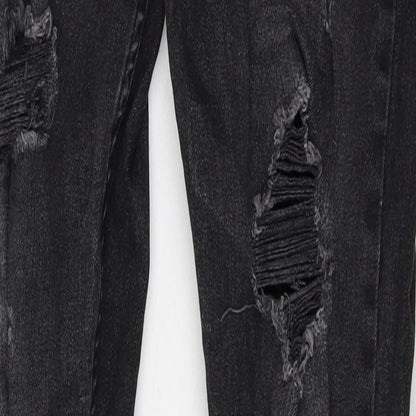 Crosshatch Mens Black Cotton Skinny Jeans Size 32 in Regular Zip