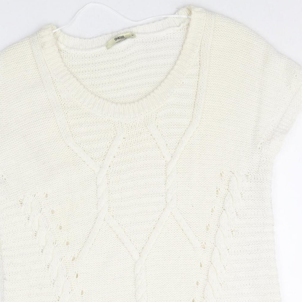 Womens UK Size M Oasis White Pullover Jumper