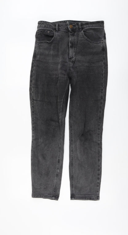 ASOS Womens Grey Cotton Straight Jeans Size 28 in L32 in Regular Button