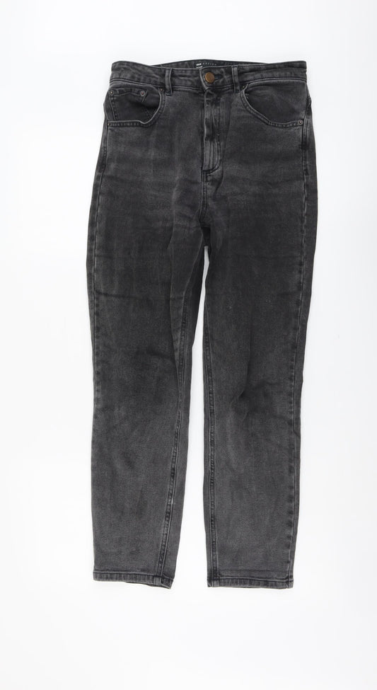 ASOS Womens Grey Cotton Straight Jeans Size 28 in L32 in Regular Button