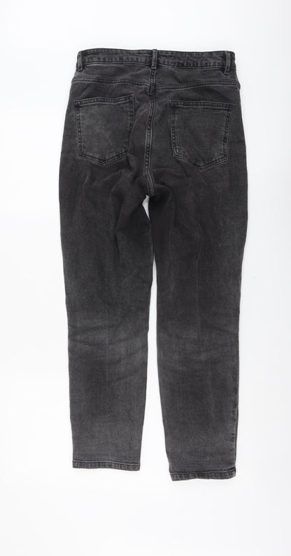 ASOS Womens Grey Cotton Straight Jeans Size 28 in L32 in Regular Button