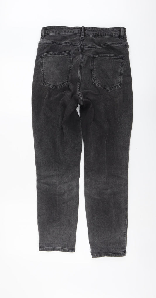 ASOS Womens Grey Cotton Straight Jeans Size 28 in L32 in Regular Button