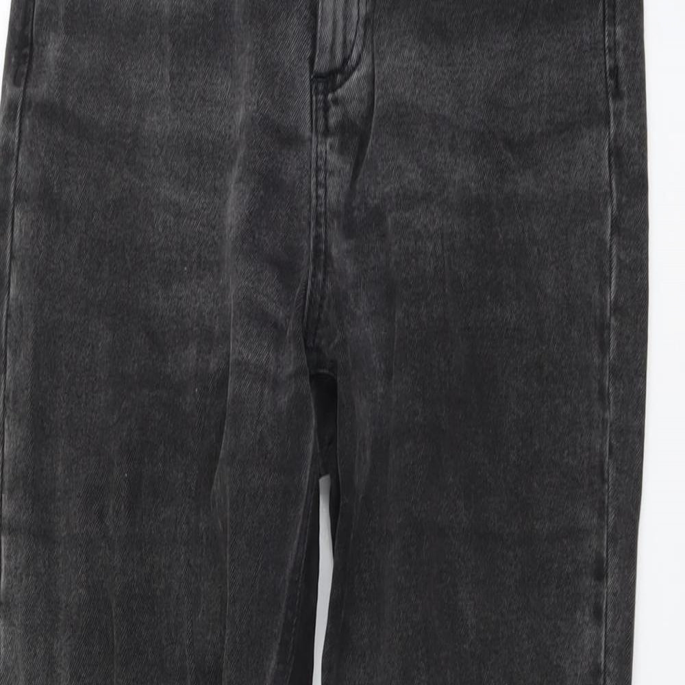 ASOS Womens Grey Cotton Straight Jeans Size 28 in L32 in Regular Button