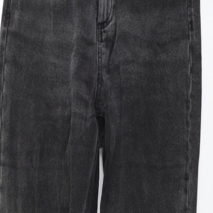 ASOS Womens Grey Cotton Straight Jeans Size 28 in L32 in Regular Button