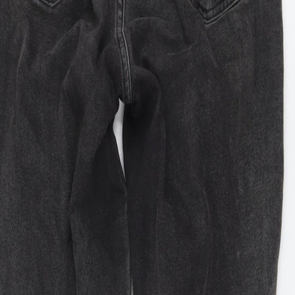 ASOS Womens Grey Cotton Straight Jeans Size 28 in L32 in Regular Button