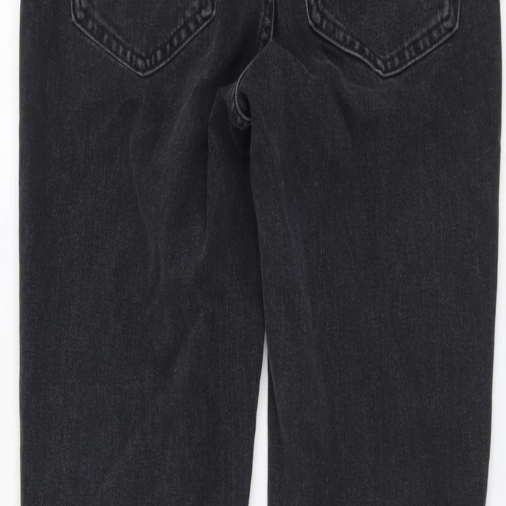 Marks and Spencer Womens Green Cotton Straight Jeans Size 8 L26 in Slim Button