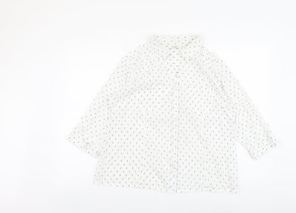 Womens UK Size L Adini White Basic Button-Up